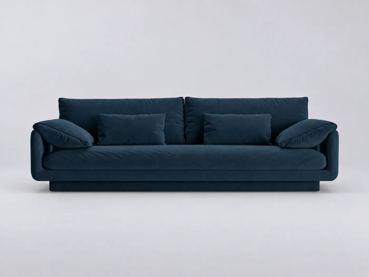 Canapé Torino Maisons du Monde, 4 places droit fixe, tissu structurel, coloris bleu marine