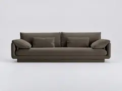 Canapé Torino Maisons du Monde, 4 places droit fixe, velours, coloris ébène