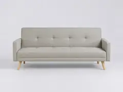 Canapé Wooden Maisons du Monde, 3 places droit convertible, coloris beige
