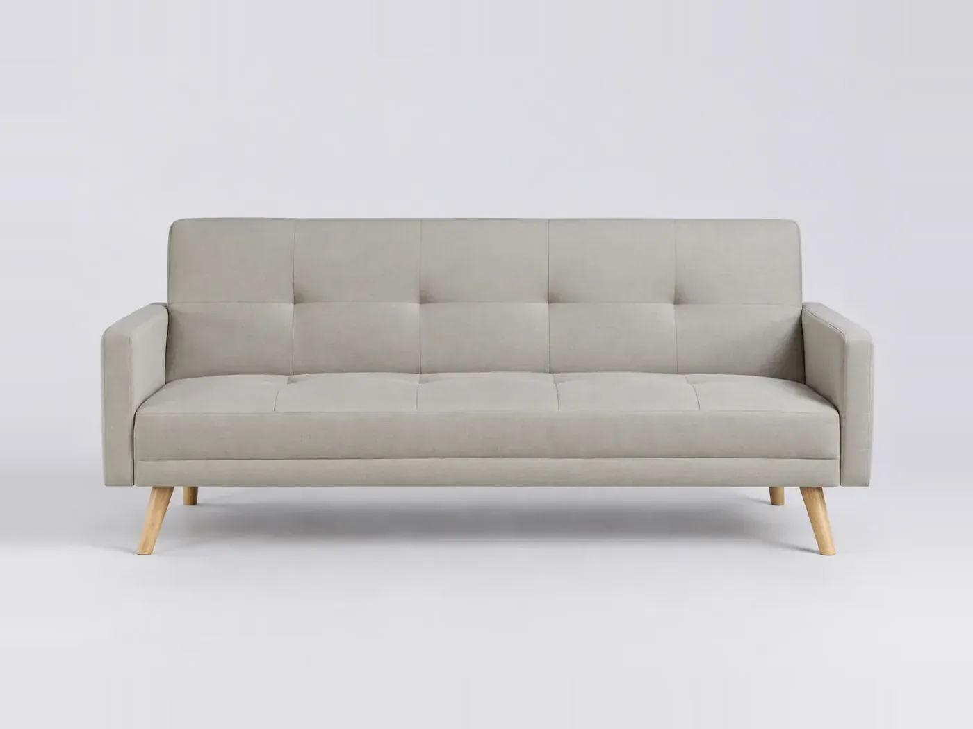 Canapé Wooden Maisons du Monde, 3 places droit convertible, coloris beige