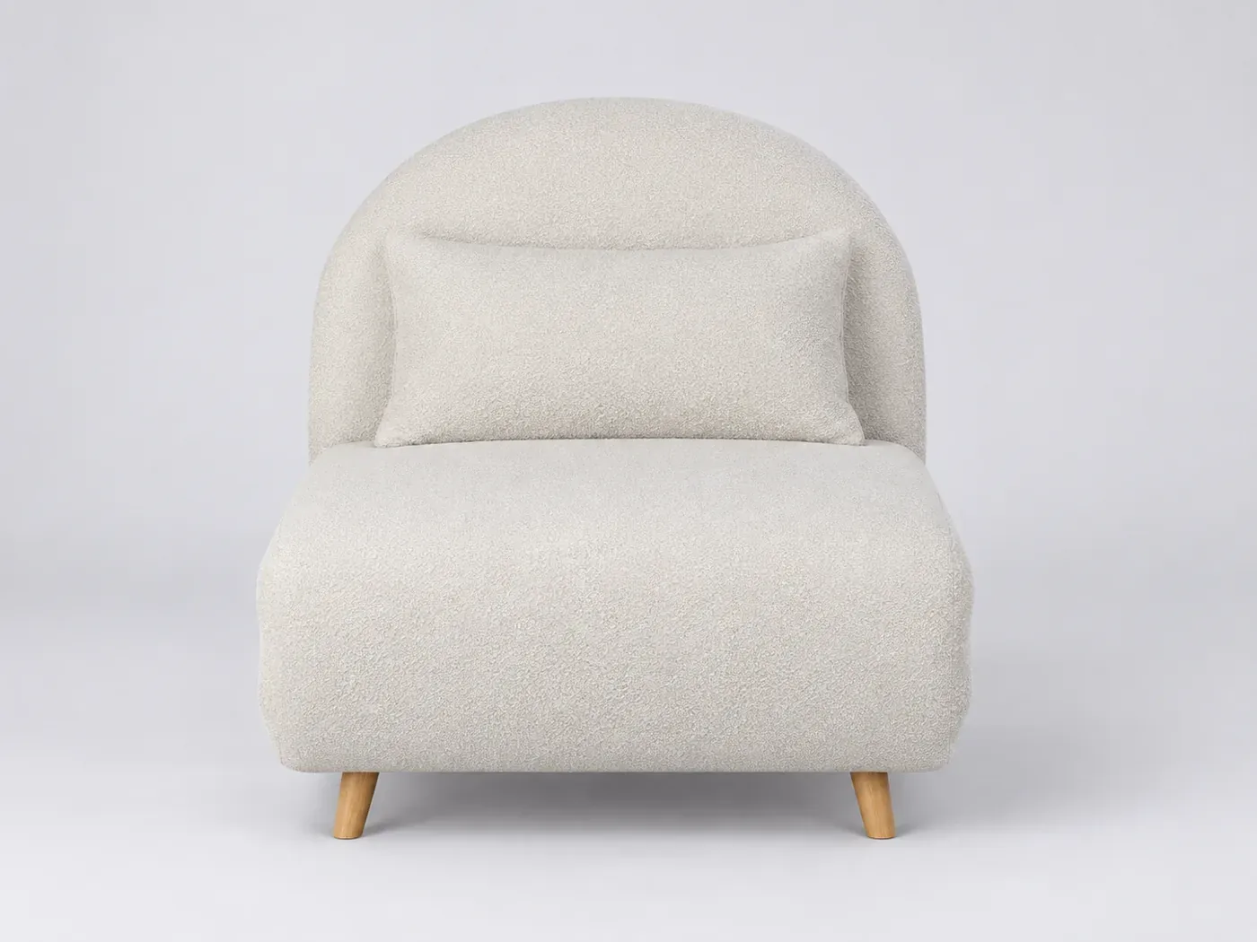 Canapé Ponio Maisons du Monde, 1 place droit convertible, bouclette, coloris ecru