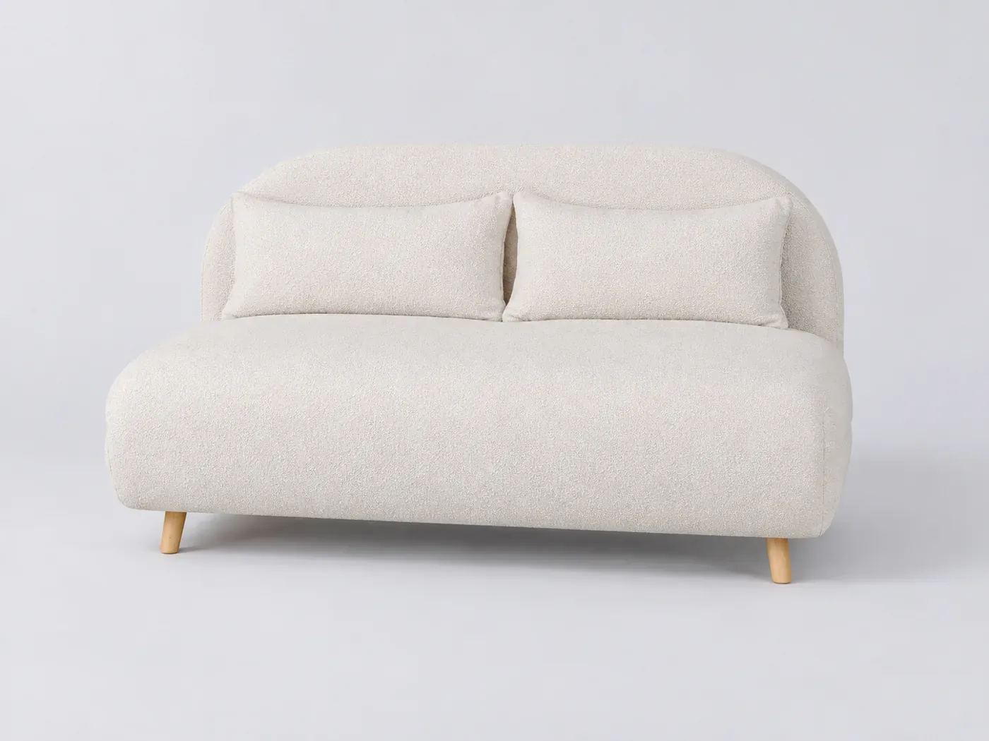 Canapé Ponio Maisons du Monde, 2 places droit convertible, bouclette, coloris ecru