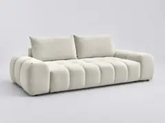 Canapé Everest Bobochic, 3 places droit convertible, tissu chiné, coloris blanc