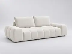 Canapé Everest Bobochic, 3 places droit convertible, tissu texturé, coloris blanc
