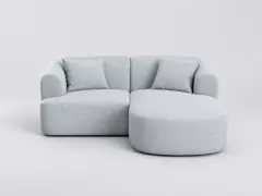 Canapé Campi Maisons du Monde, 3 places d'angle fixe, coloris gris clair