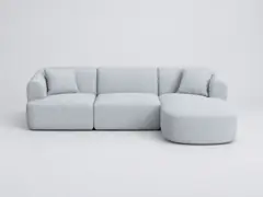 Canapé Campi Maisons du Monde, 4 places d'angle fixe, coloris gris clair