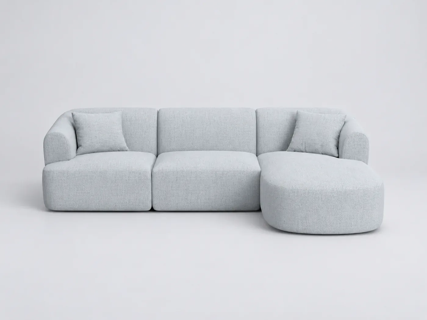 Canapé Campi Maisons du Monde, 4 places d'angle fixe, coloris gris clair