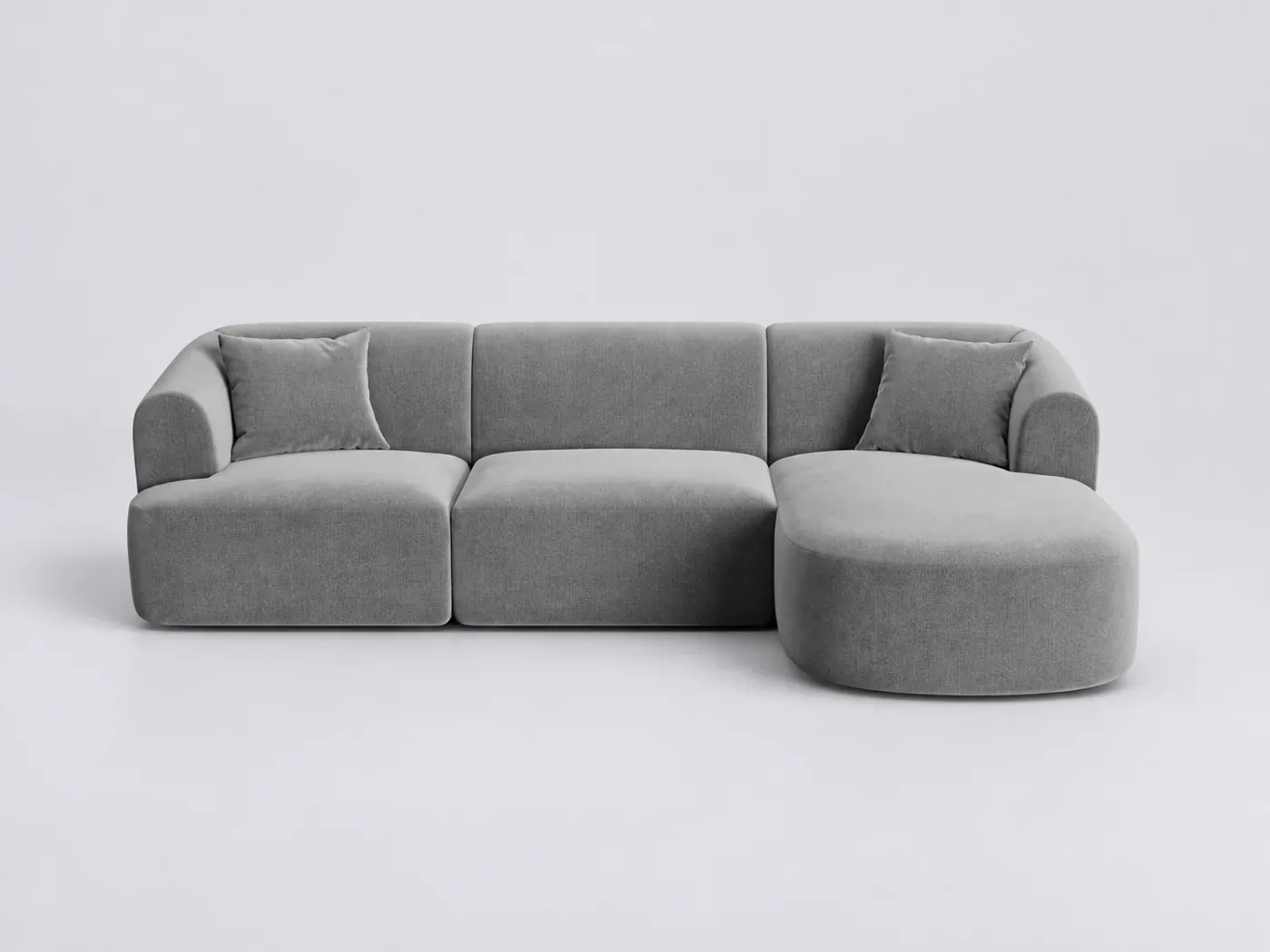 Canapé Campi Cosmopolitan Design, 4 places d'angle fixe, velours, coloris gris