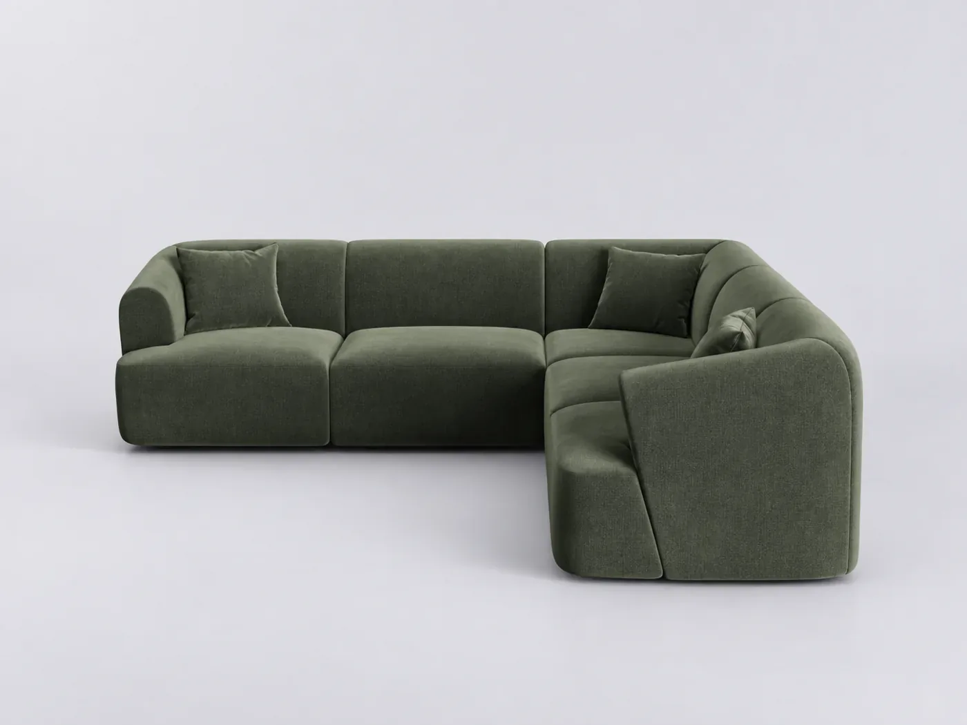 Canapé Campi Cosmopolitan Design, 6 places d'angle fixe, velours, coloris vert