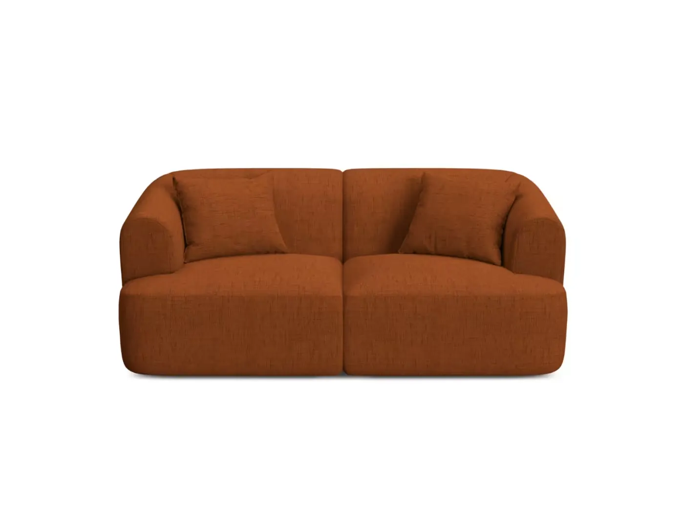 Canapé Campi Maisons du Monde, 2 places modulable fixe, coloris brique