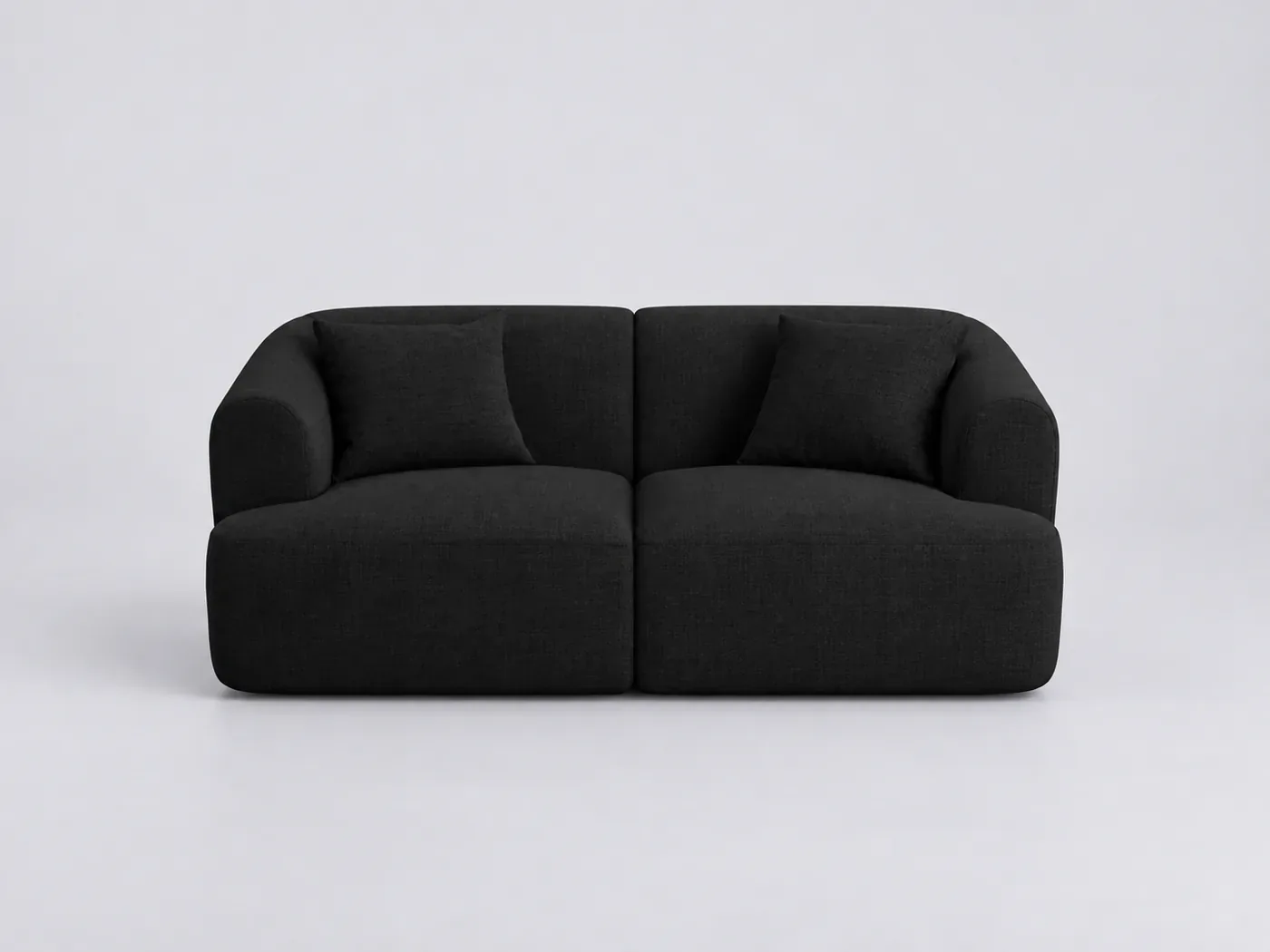 Canapé Campi Cosmopolitan Design, 2 places modulable fixe, coloris noir