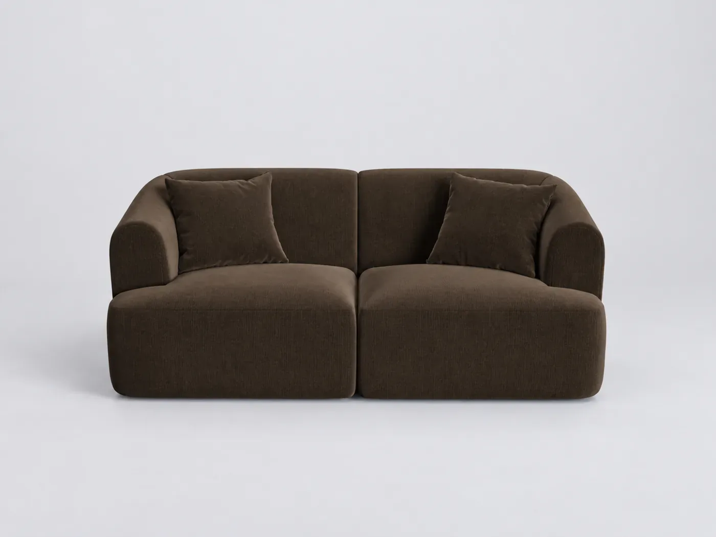 Canapé Campi Maisons du Monde, 2 places modulable fixe, velours, coloris chocolat
