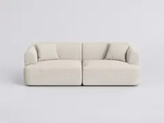 Canapé Campi Maisons du Monde, 3 places modulable fixe, coloris beige clair