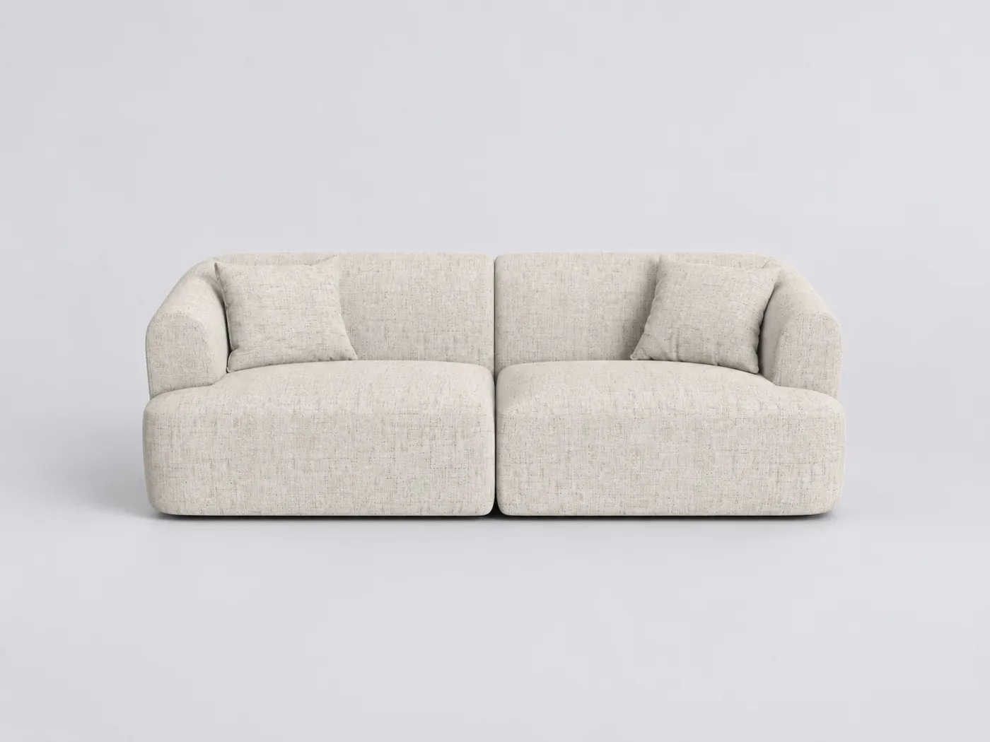Canapé Campi Maisons du Monde, 3 places modulable fixe, coloris beige clair