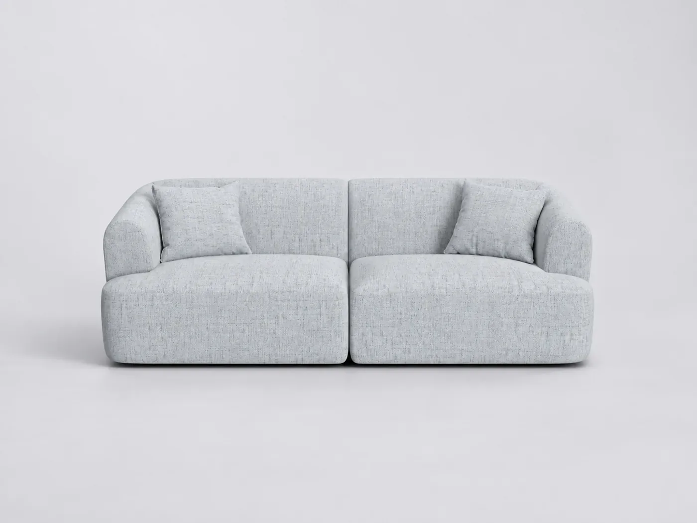 Canapé Campi Cosmopolitan Design, 3 places modulable fixe, coloris gris clair