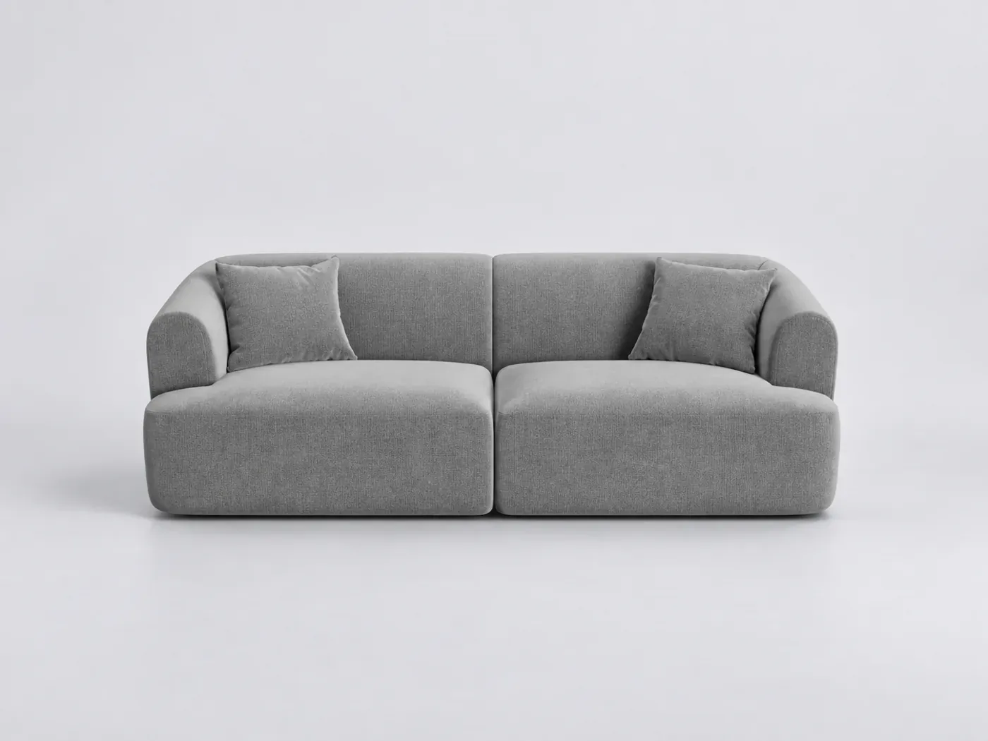 Canapé Campi Cosmopolitan Design, 3 places modulable fixe, velours, coloris gris