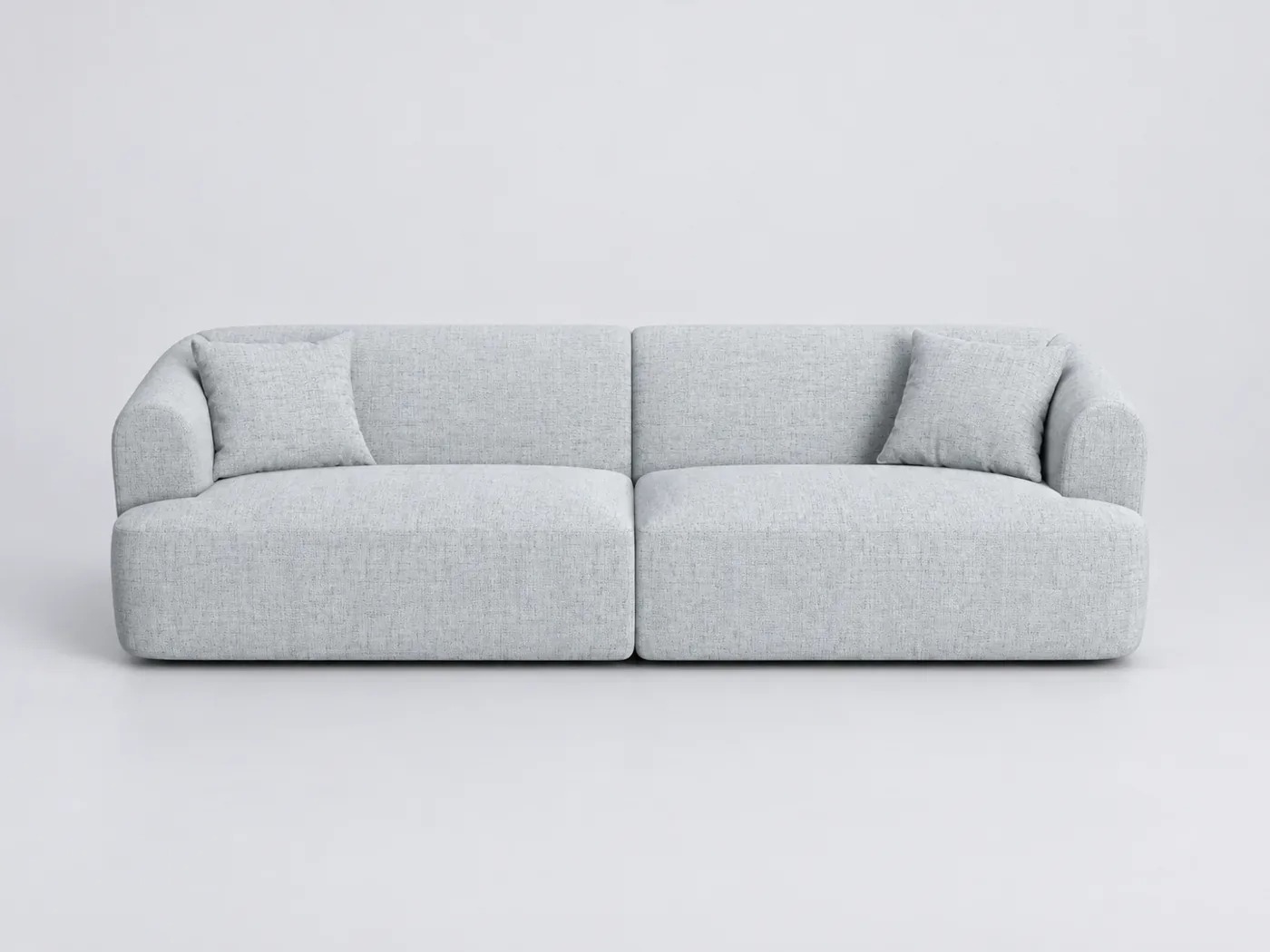 Canapé Campi Cosmopolitan Design, 4 places modulable fixe, coloris gris clair