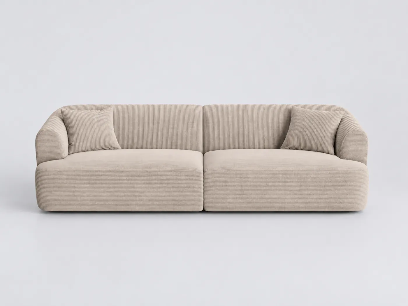 Canapé Campi Maisons du Monde, 4 places modulable fixe, velours côtelé, coloris cappuccino