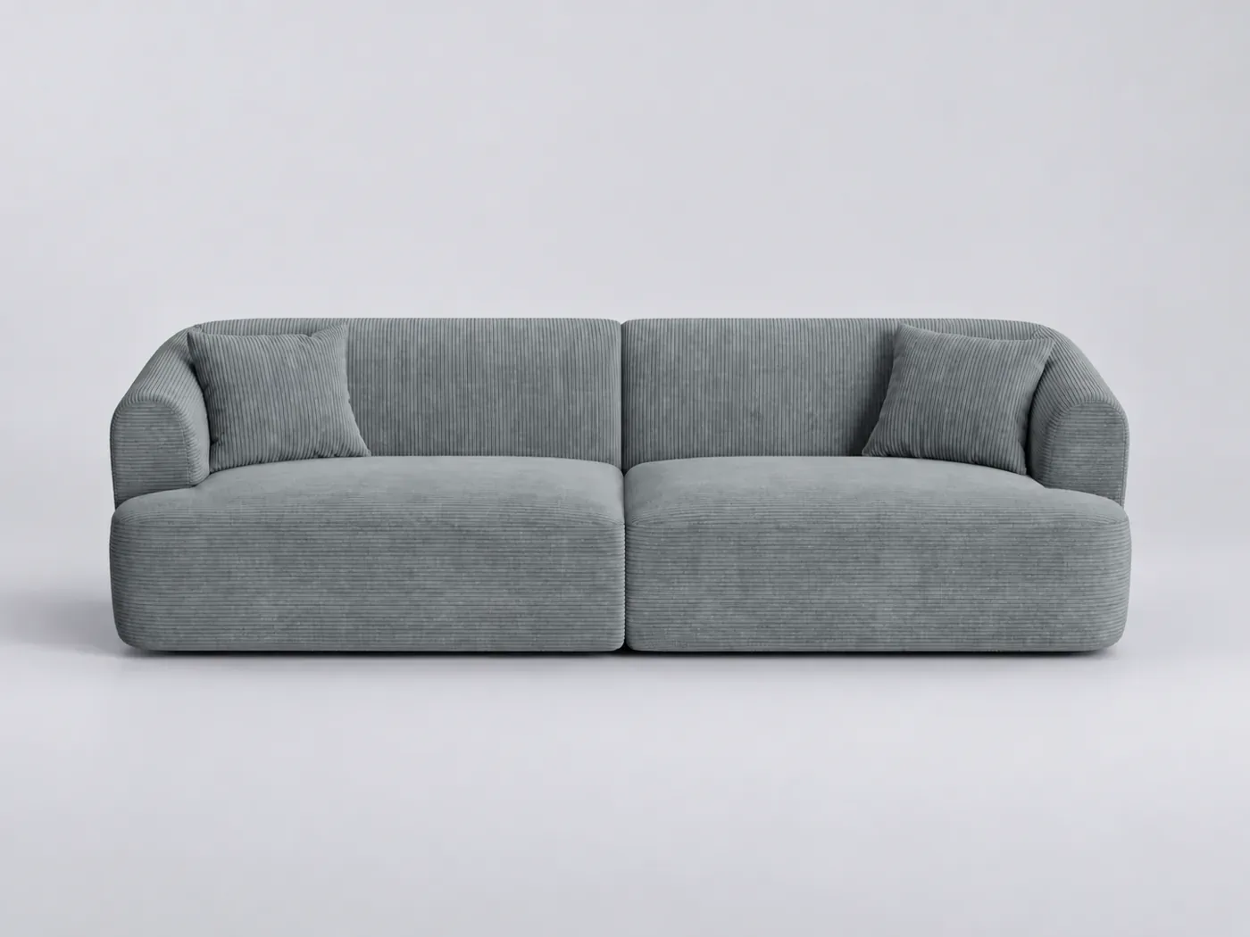 Canapé Campi Cosmopolitan Design, 4 places modulable fixe, velours côtelé, coloris gris foncé