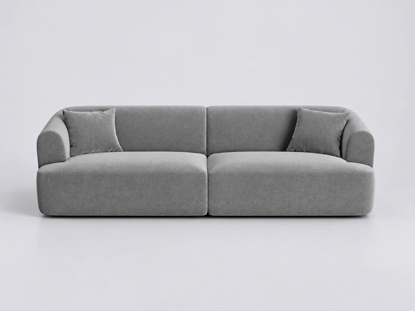 Canapé Campi Cosmopolitan Design, 4 places modulable fixe, velours, coloris gris