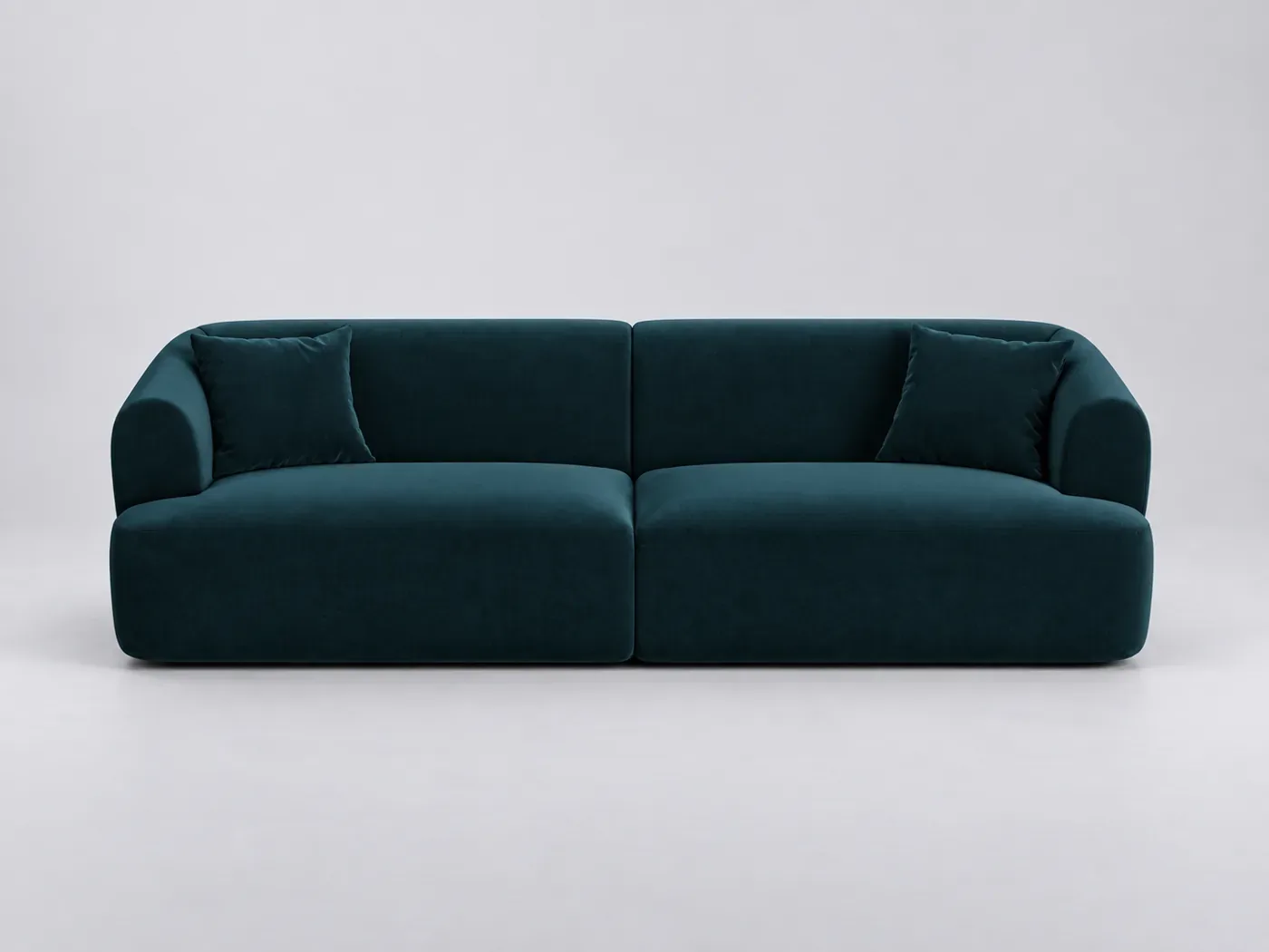Canapé Campi Cosmopolitan Design, 4 places modulable fixe, velours, coloris pétrole profond