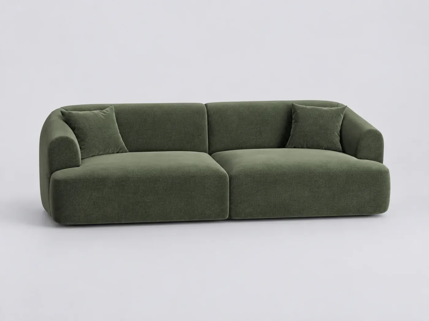 Canapé Campi Cosmopolitan Design, 4 places modulable fixe, velours, coloris vert