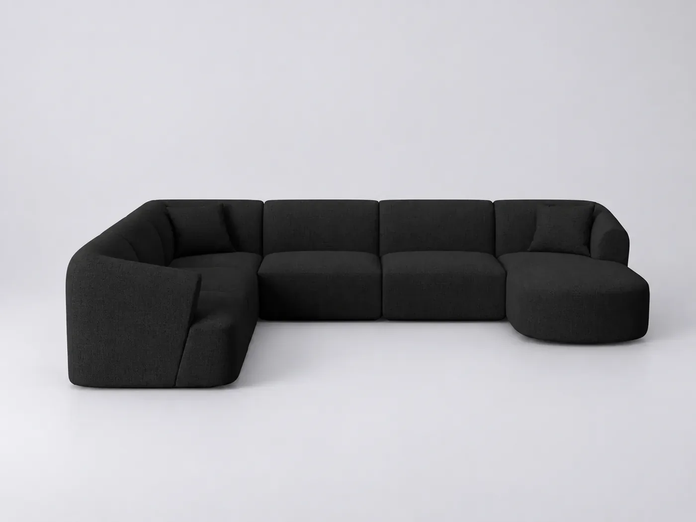Canapé Campi Cosmopolitan Design, 7 places panoramique fixe, coloris noir
