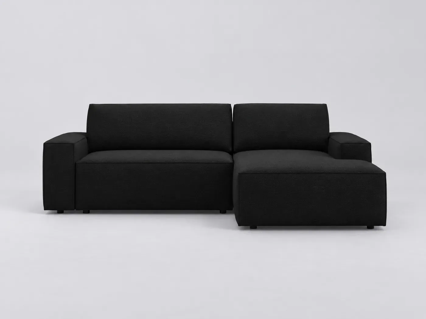 Canapé Jodie Micadoni Home, 3 places d'angle convertible, bouclette, coloris noir