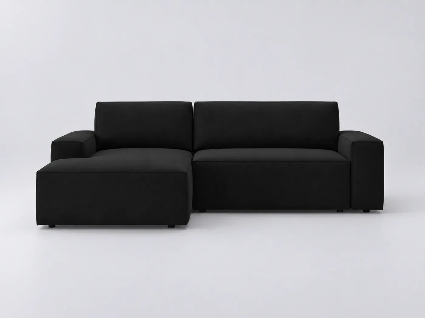 Canapé Jodie Maisons du Monde, 3 places d'angle convertible, tissu structurel, coloris noir