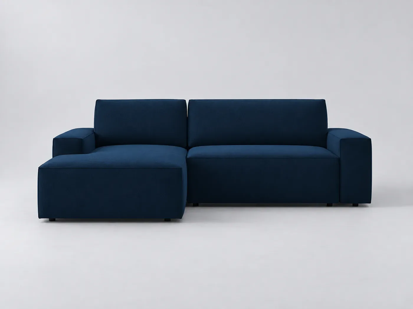 Canapé Jodie Maisons du Monde, 3 places d'angle fixe, velours, coloris bleu roi