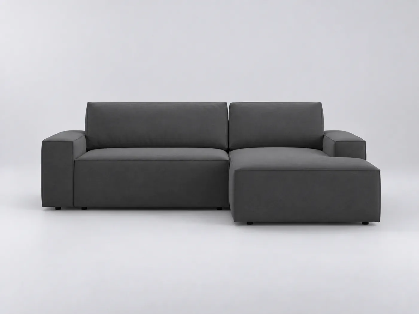 Canapé Jodie Micadoni Home, 3 places d'angle fixe, velours, coloris gris