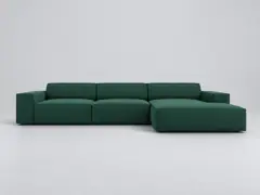 Canapé Jodie Maisons du Monde, 4 places d'angle fixe, tissu, coloris vert