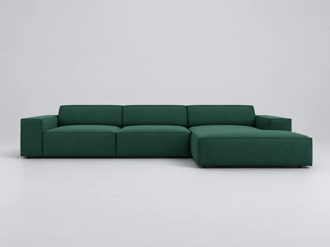 Canapé Jodie Maisons du Monde, 4 places d'angle fixe, tissu, coloris vert