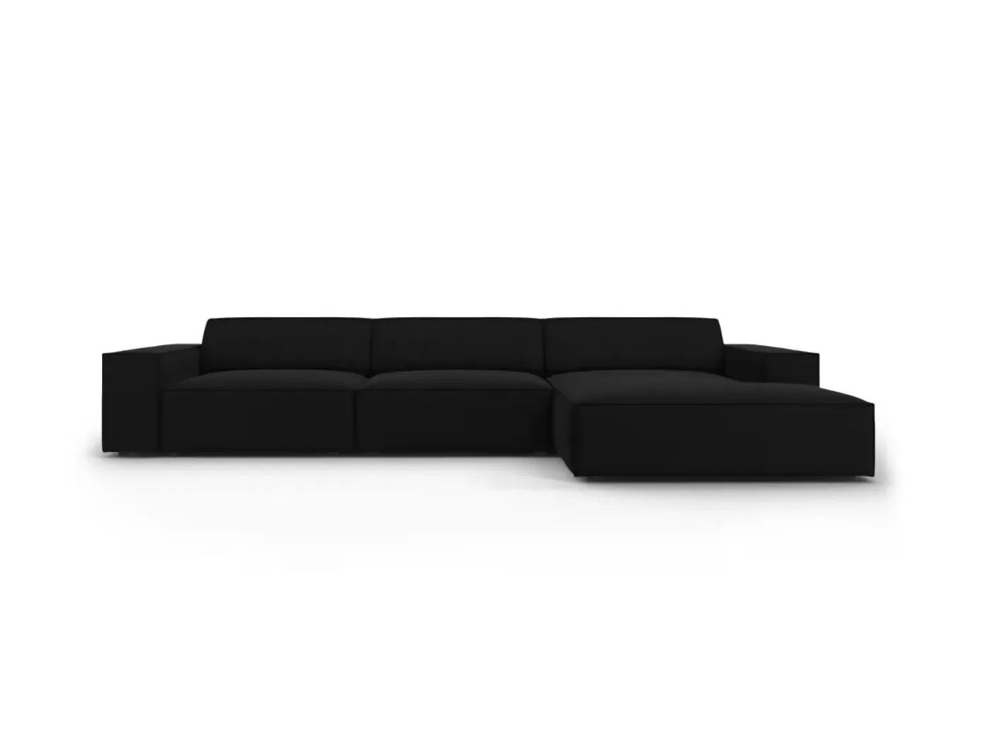 Canapé Jodie Maisons du Monde, 4 places d'angle fixe, velours, coloris noir