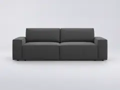 Canapé Jodie Maisons du Monde, 3 places droit convertible, velours, coloris gris