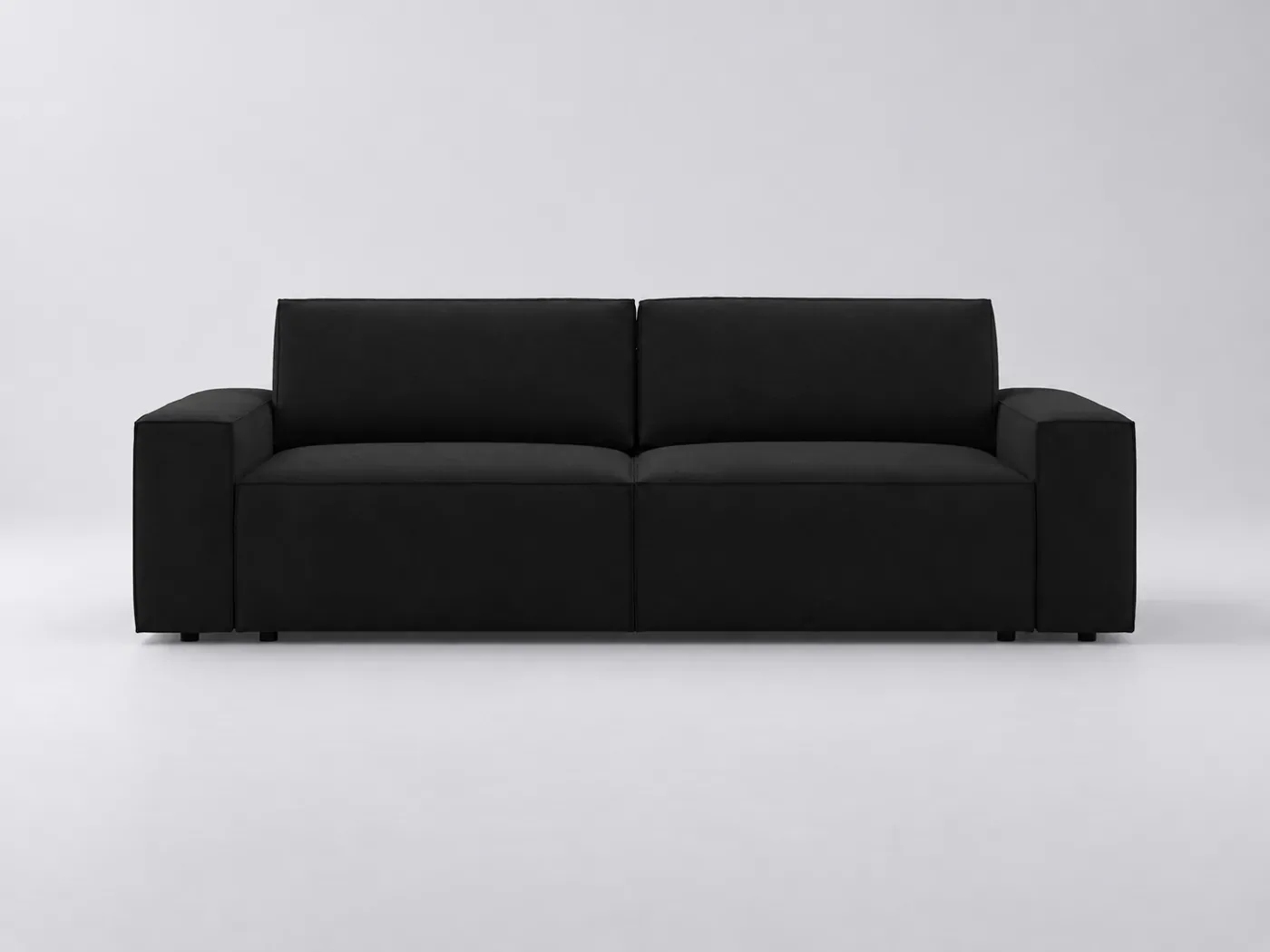Canapé Jodie Micadoni Home, 3 places droit convertible, velours, coloris noir