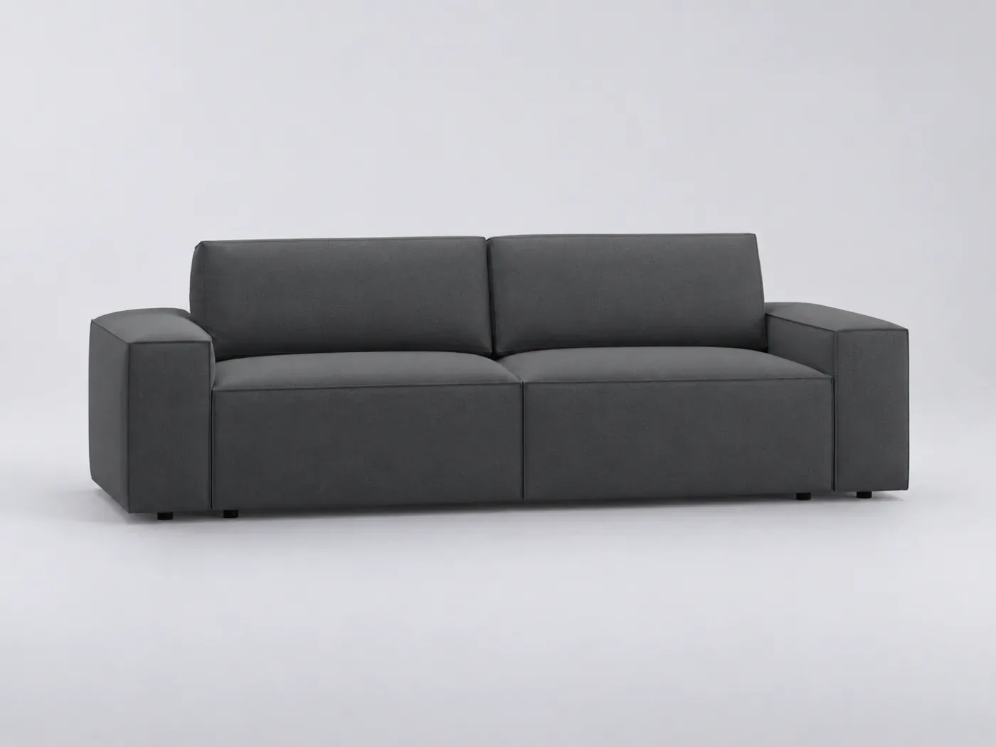 Canapé Jodie Maisons du Monde, 3 places droit fixe, tissu structurel, coloris gris foncé