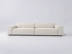 Canapé Jodie Maisons du Monde, 3 places droit fixe, tissu, coloris beige clair
