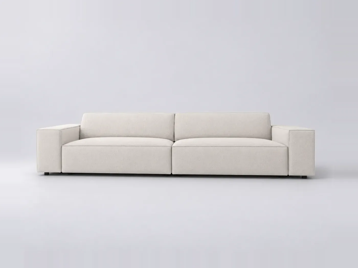 Canapé Jodie Maisons du Monde, 3 places droit fixe, tissu, coloris beige clair
