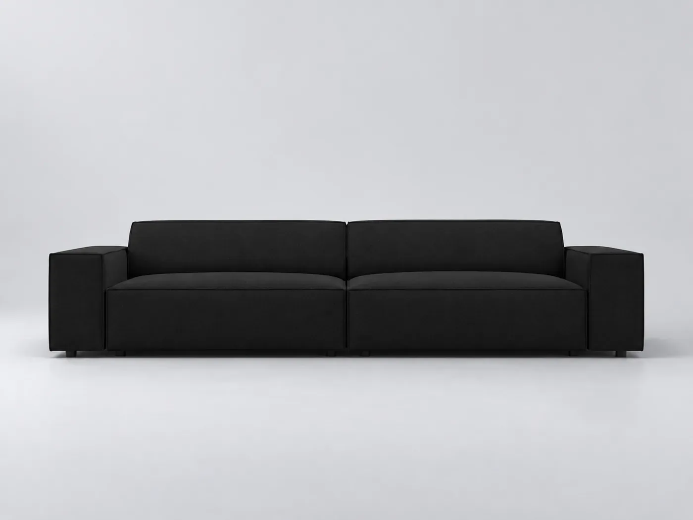 Canapé Jodie Micadoni Home, 3 places droit fixe, tissu, coloris noir