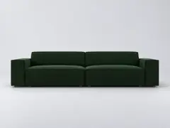 Canapé Jodie Maisons du Monde, 4 places droit fixe, velours, coloris vert bouteille