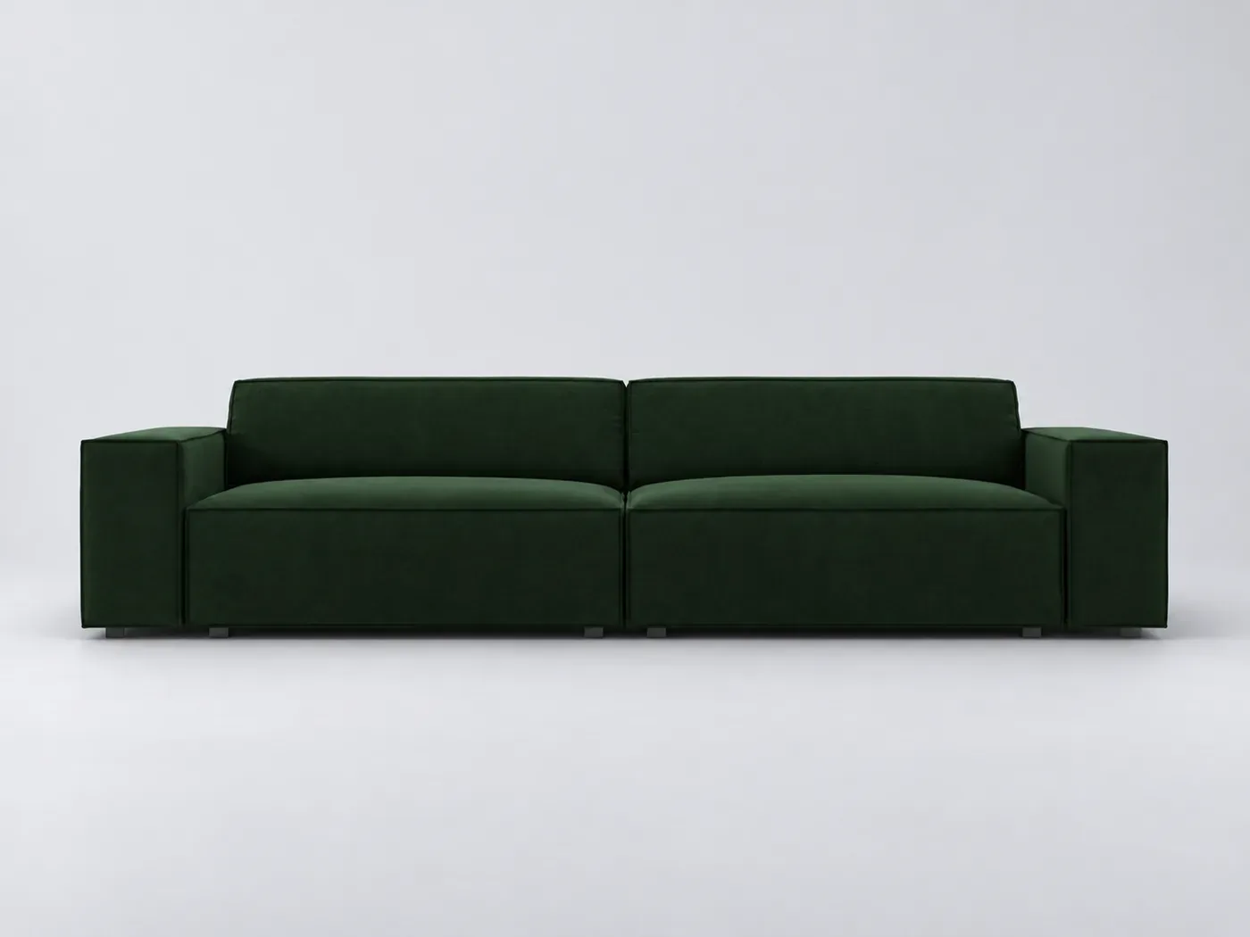 Canapé Jodie Maisons du Monde, 4 places droit fixe, velours, coloris vert bouteille