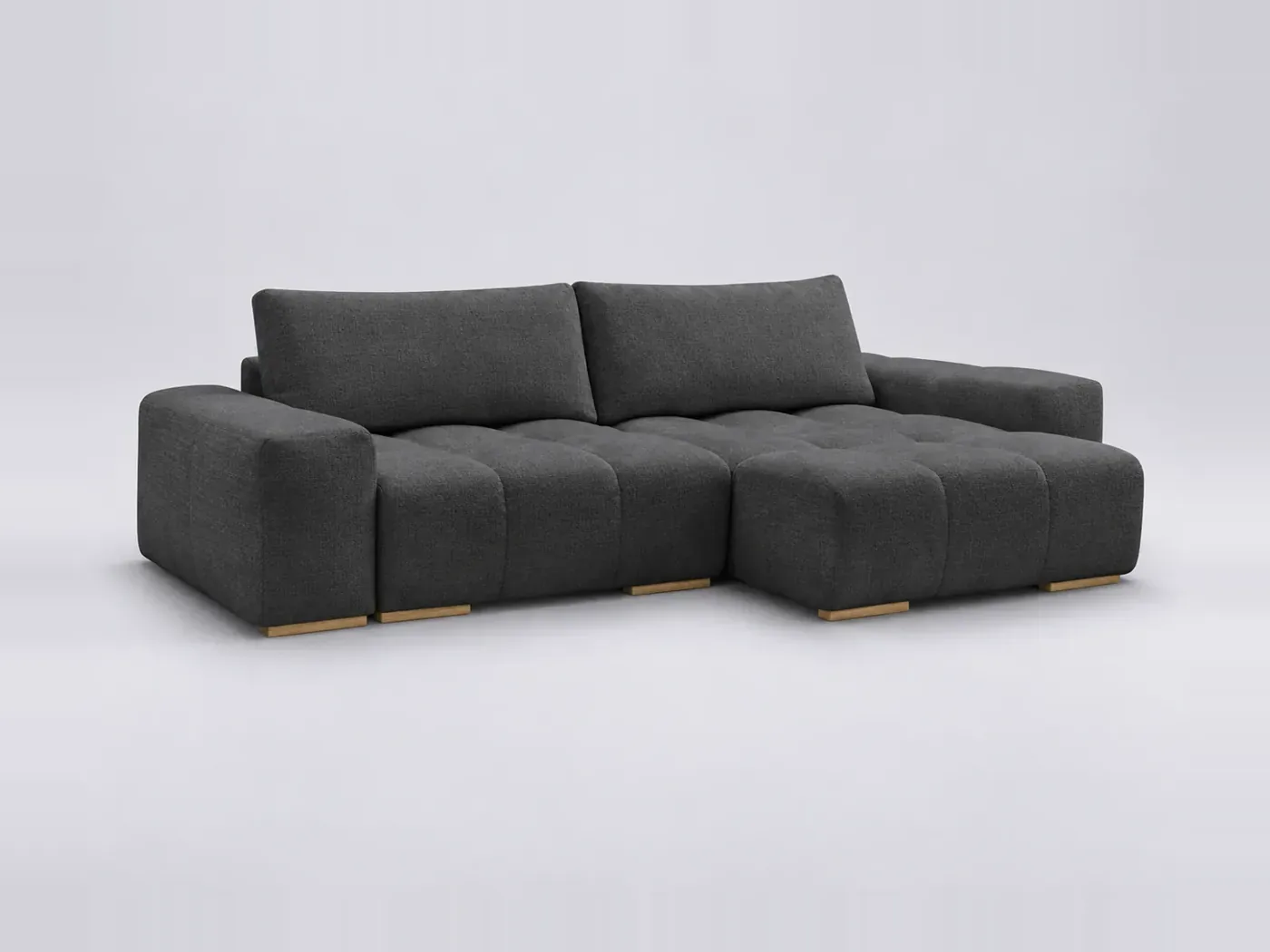 Canapé Anakin Bobochic, 4 places d'angle convertible réversible, coloris noir
