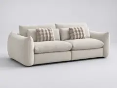 Canapé Eugene Conforama, 3 places droit fixe, coloris beige