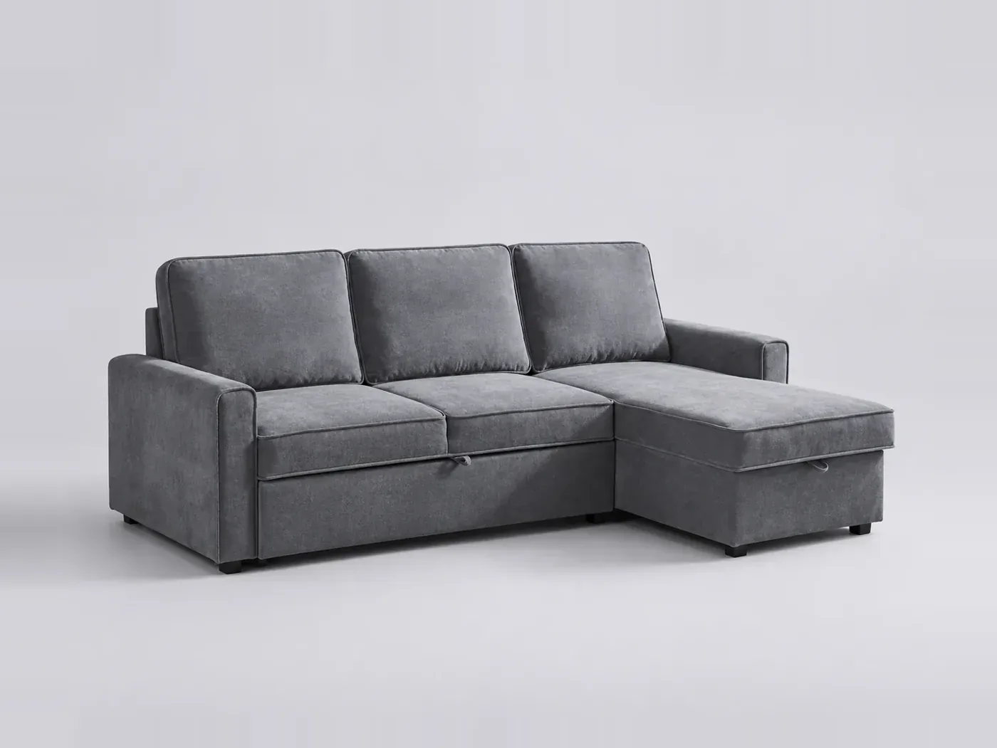 Canapé Lurkey Conforama, 4 places d'angle convertible, coloris gris