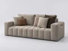 Canapé Maxence Conforama, 3 places droit convertible, coloris taupe