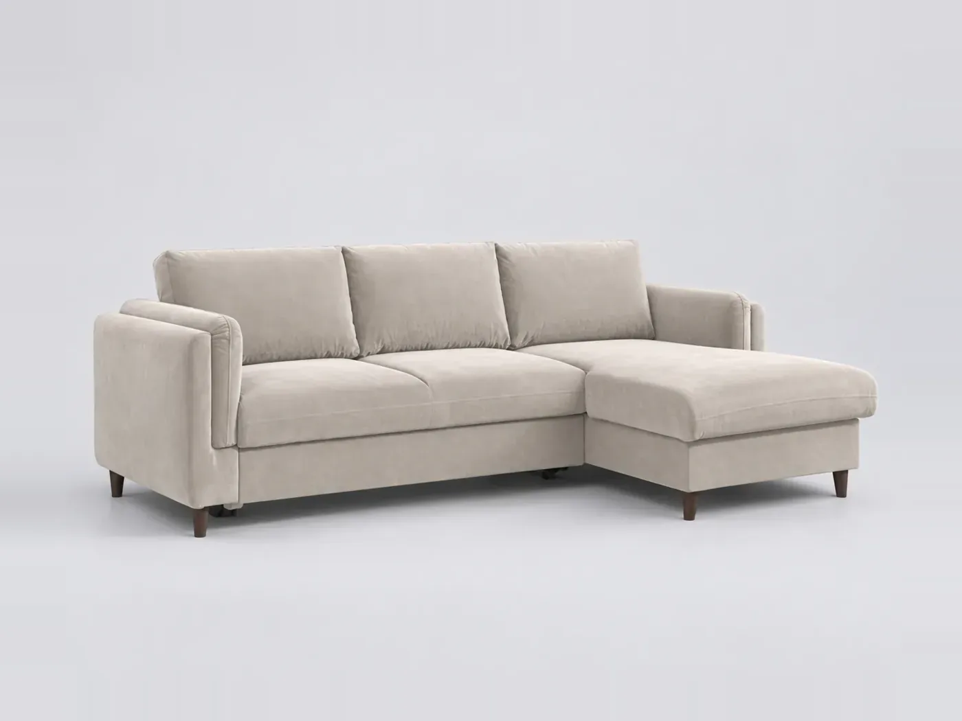 Canapé Brooke Maisons du Monde, 4 places d'angle convertible, velours, coloris beige