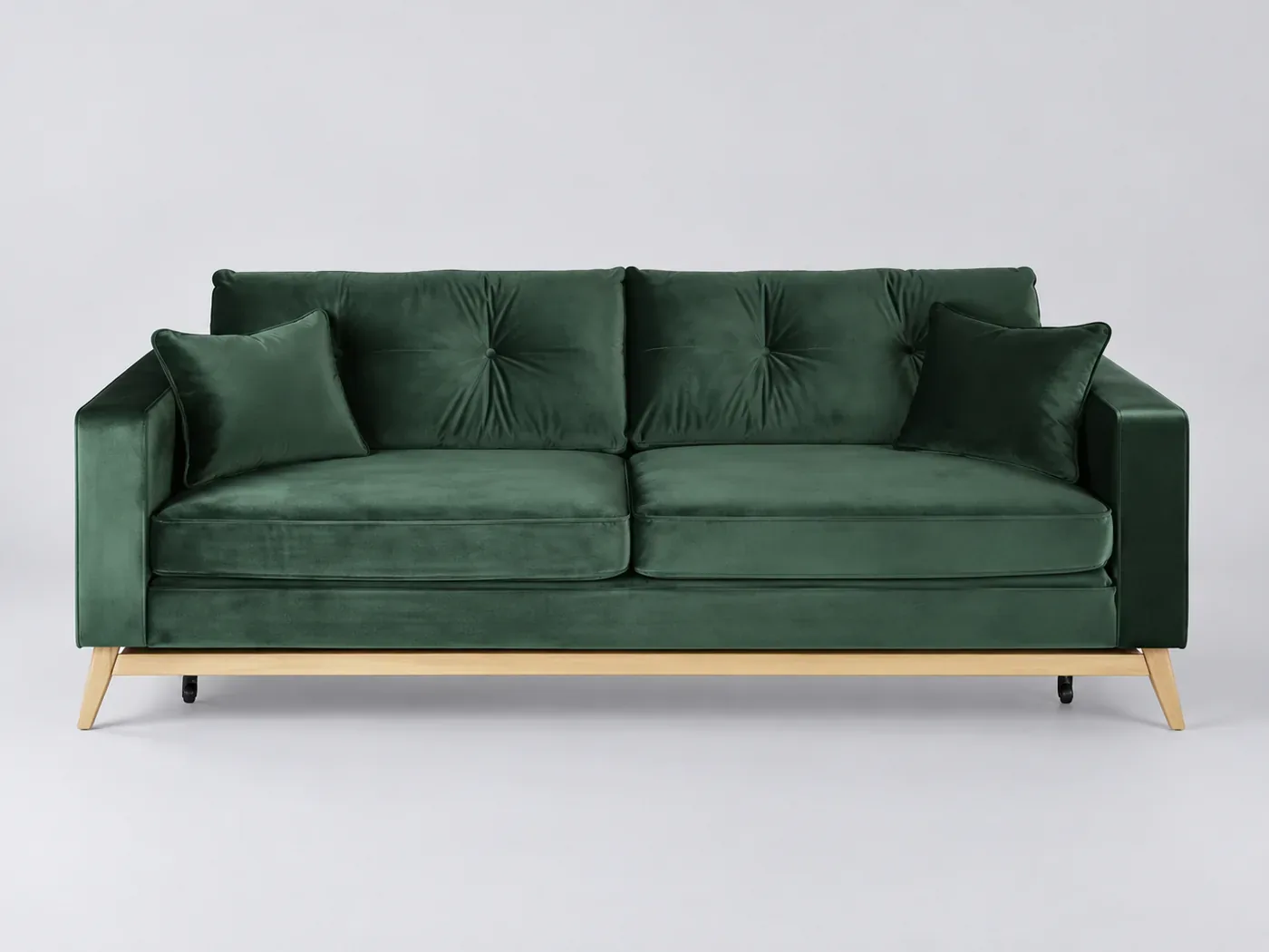 Canapé Brooke Maisons du Monde, 3 places droit convertible, velours