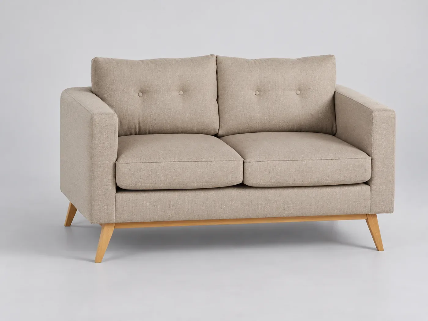 Canapé Brooke Maisons du Monde, 2 places droit fixe, coloris beige chine