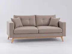 Canapé Brooke Maisons du Monde, 3 places droit fixe, coloris beige